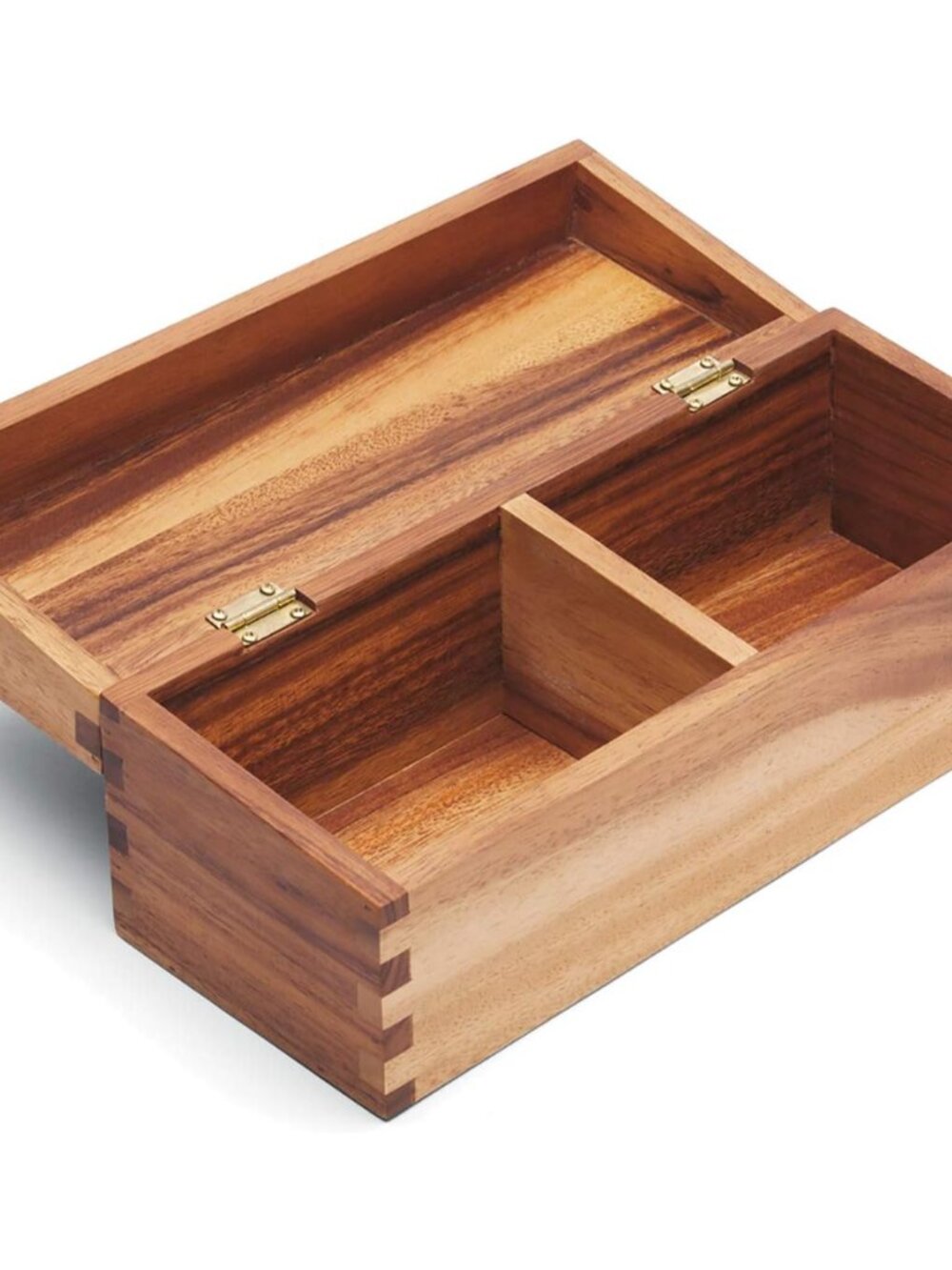 Acacia Wood Recipe Box, Index Card Box For 3" x 5" Cards